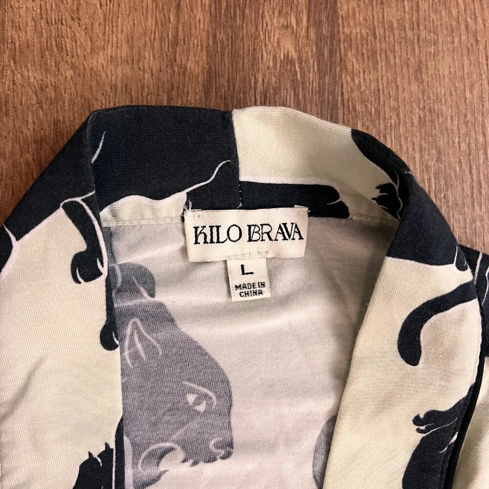 Kilo Brava Panther Short Loungewear Robe Sz L